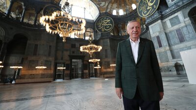 Cumhurbaşkanı Erdoğan'dan Ayasofya'da inceleme