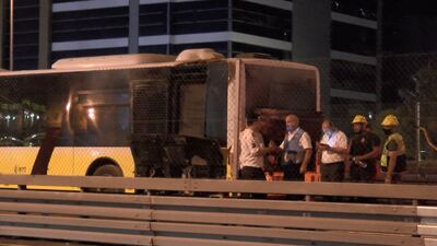 İstanbul'da metrobüs yangını