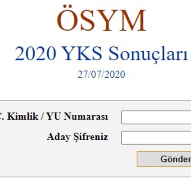 YKS sonuçları ÖSYM 2020!