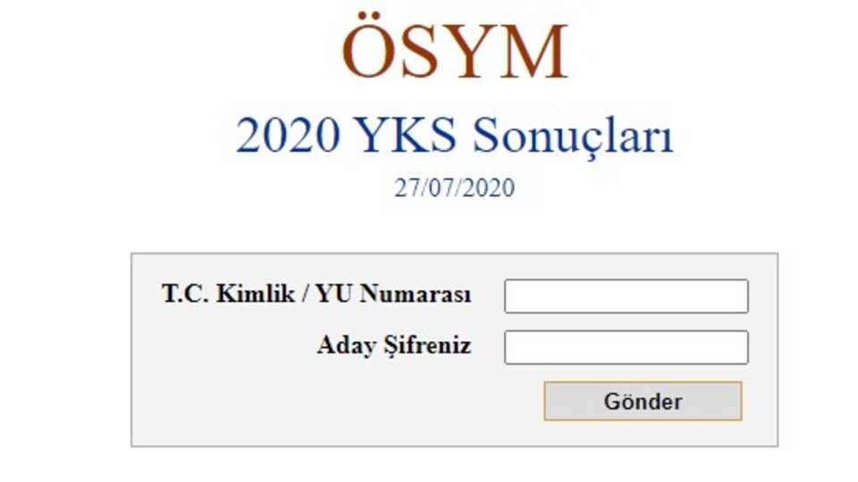 YKS sonuçları ÖSYM 2020!