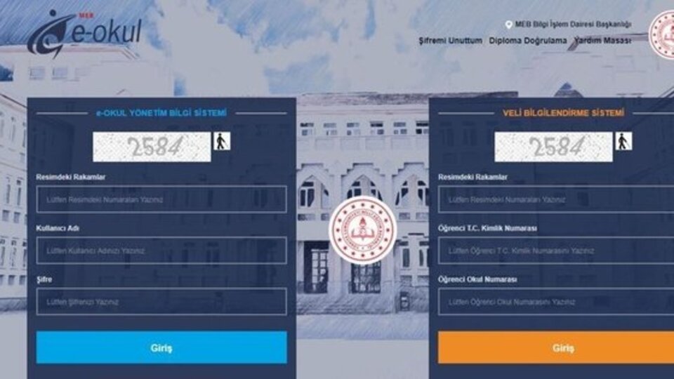e okul veli bilgilendirme sistemi girişi 2020