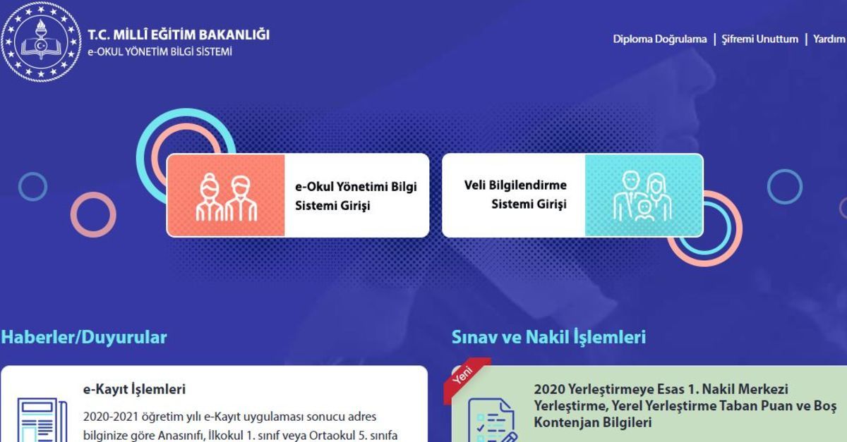 e okul nakil başvurusu 2020! Veli Bilgilendirme Sistemi e-okul (VBS) giriş