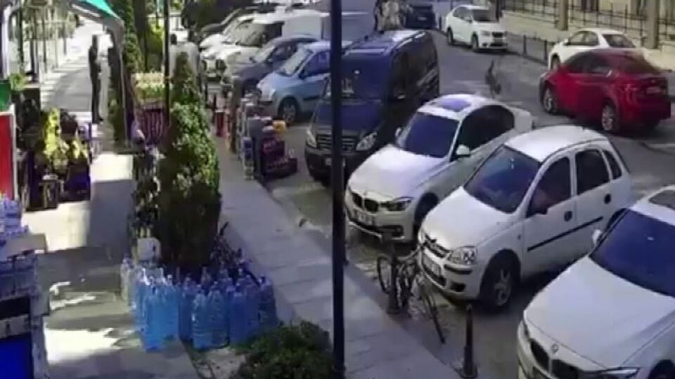 Köpekten kaçarken araba böyle çarptı