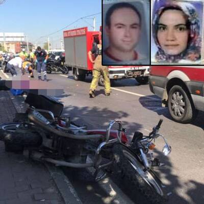 Motosikletli çiftin korkunç sonu!