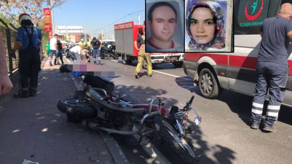 Motosikletli çiftin korkunç sonu!