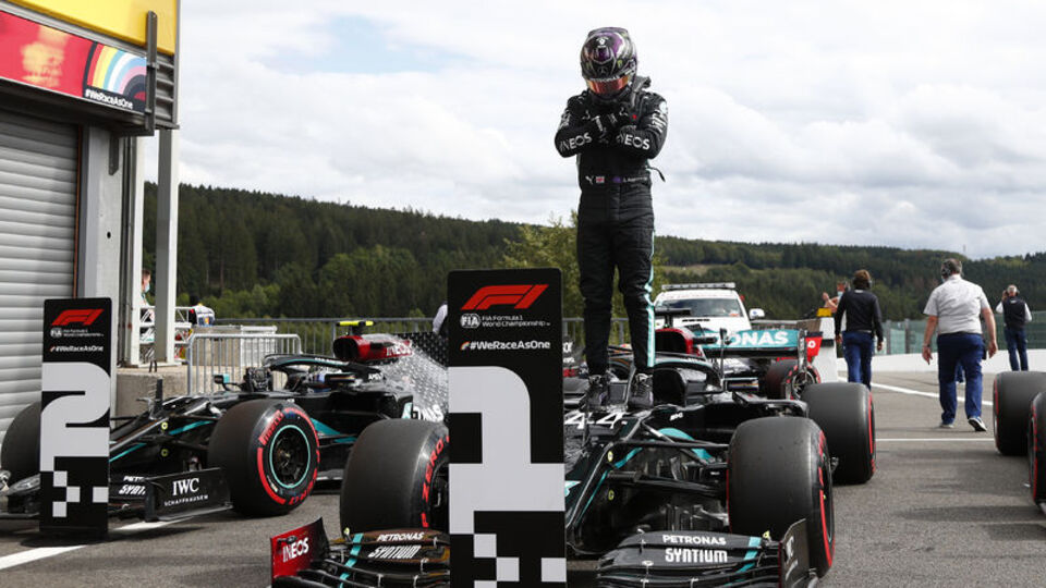 Belçika'da zafer Hamilton'ın