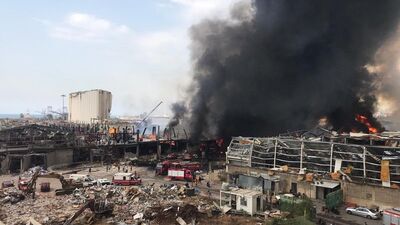 Beyrut Limanı'nda büyük yangın!