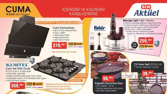 BİM 18 Eylül haftanın indirimli ürünleri