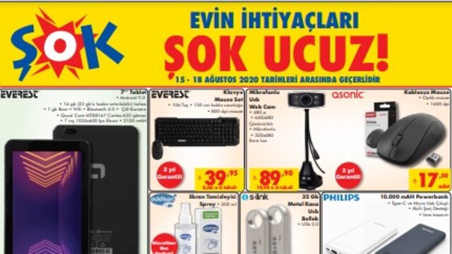 ŞOK 15 Eylül Aktüel ürünler kataloğu