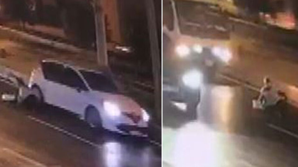 Görenler şoke oldu! Kadını otomobilden attılar!