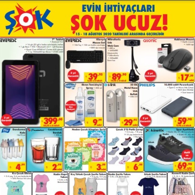 ŞOK 15 Eylül haftanın indirimli ürünleri