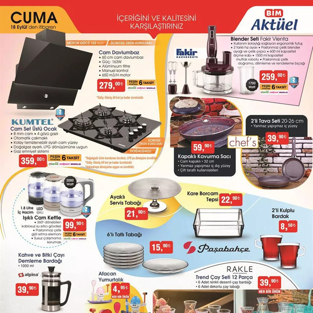 BİM 18 Eylül haftanın indirimli ürünleri