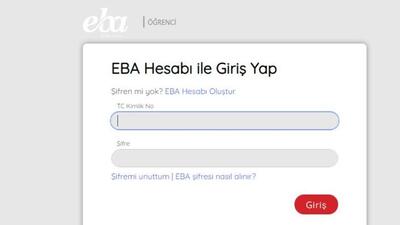EBA öğrenci girişi ekranı 2020