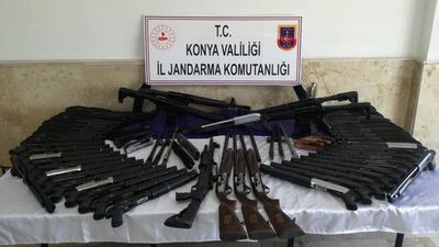Konya'da 91 av tüfeği ele geçirildi