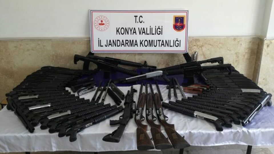 Konya'da 91 av tüfeği ele geçirildi