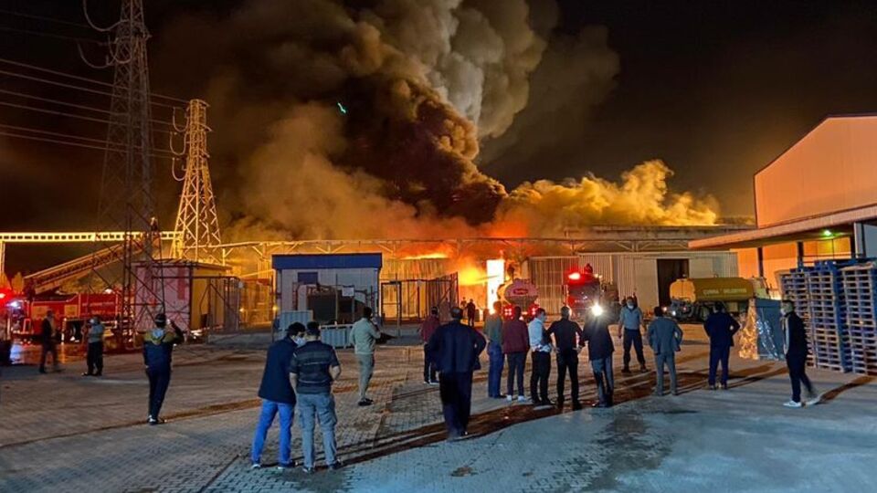 Konya'da şeker fabrikası yangını