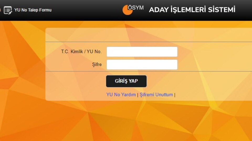 ÖSYM giriş 2020
