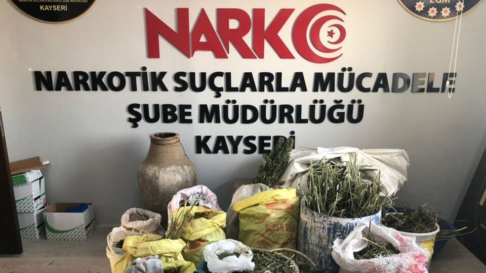 Kayseri'de 58 kilogram esrar ele geçirildi