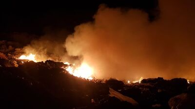 Çöp toplama alanında yangın paniği