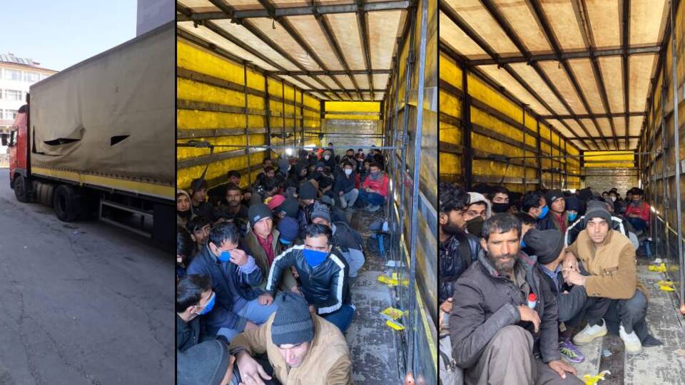 TIR dorsesinden 210 göçmen çıktı