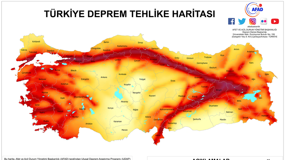 Türkiye'de deprem riskinin en yüksek olduğu yerler neler?