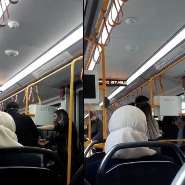 Sarılan gençleri ikaz etti, metro karıştı
