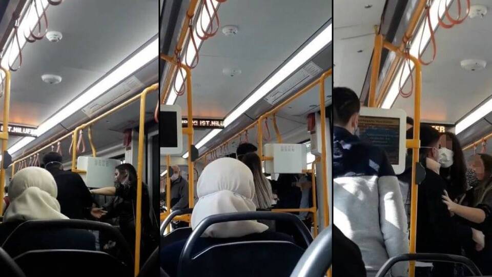 Sarılan gençleri ikaz etti, metro karıştı