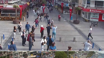 Kameralarına yansıdı! İzmir depreminde yeni görüntü!