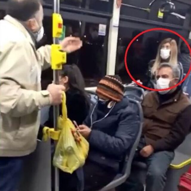 Belediye otobüsünde 'koronavirüs' paniği