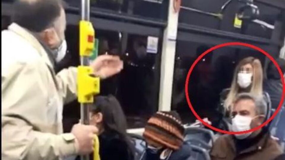 Belediye otobüsünde 'koronavirüs' paniği