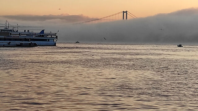 Boğaz'da şehir hatlarına sis engeli