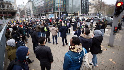 Brüksel'de göçmenlerden eylem!