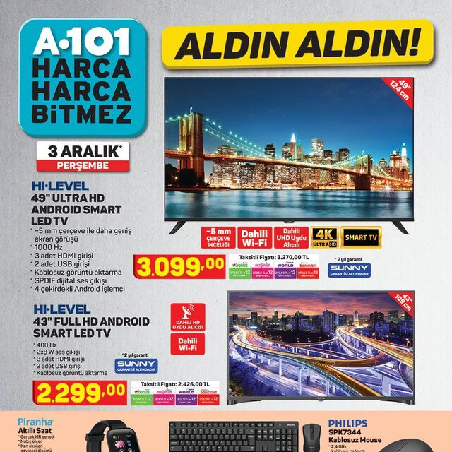 A101 3 Aralık aktüel ürünler kataloğu