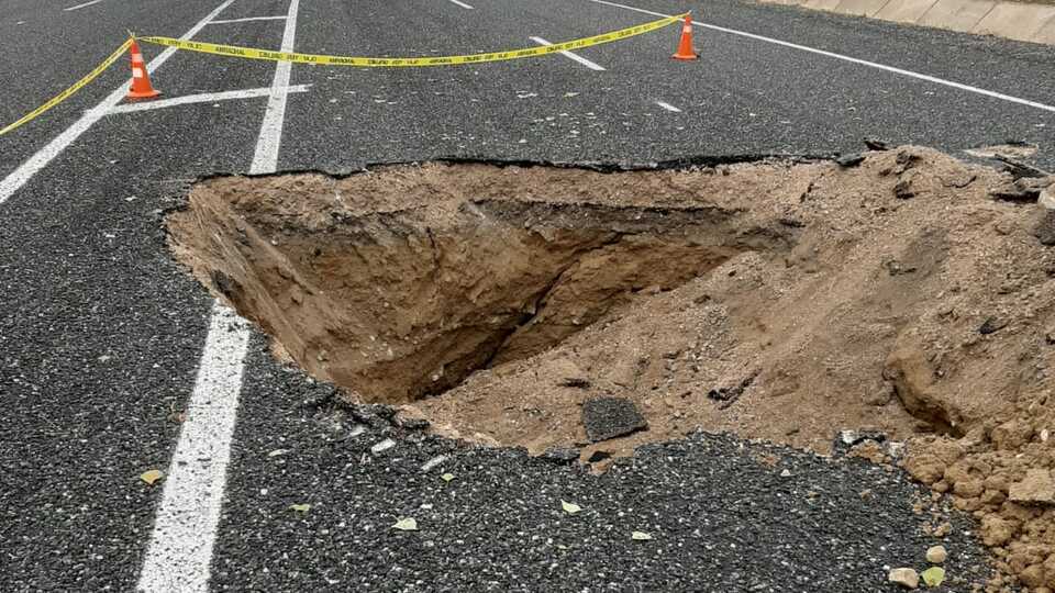 Kara yolunda korkutan görüntü!