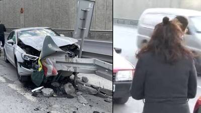 TIR sıkıştırdı, ok gibi saplandı