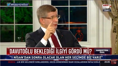 Davutoğlu Habertürk'e konuştu