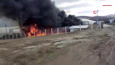 Göçmen kampında korkutan yangın!