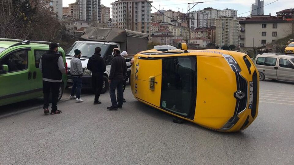 Ümraniye'de korkutan kaza!