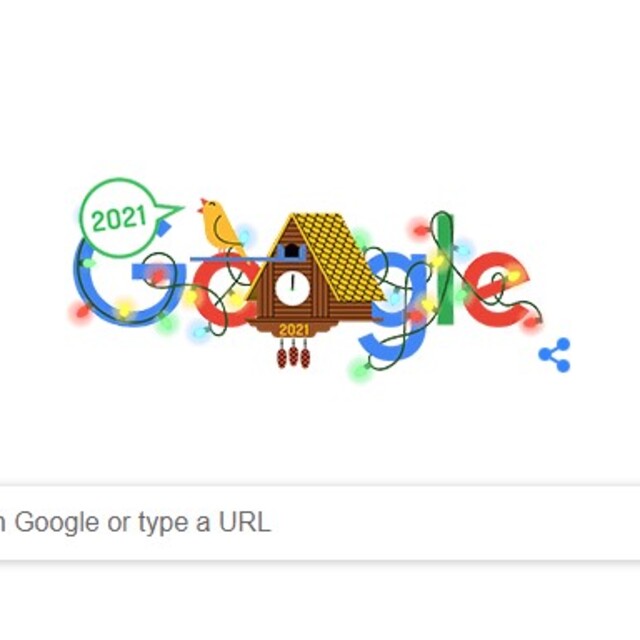 Google'dan yılın ilk günü 2021 için Doodle!