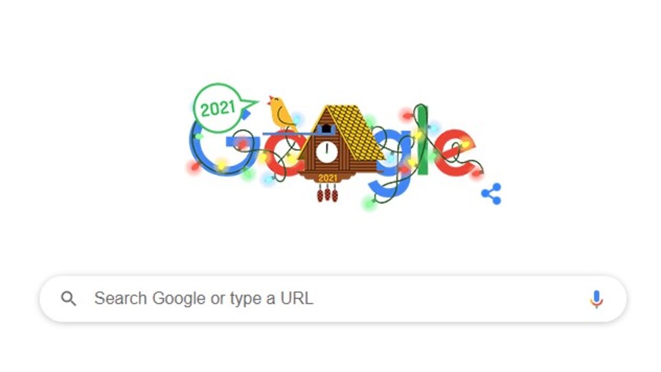 Google'dan yılın ilk günü 2021 için Doodle!