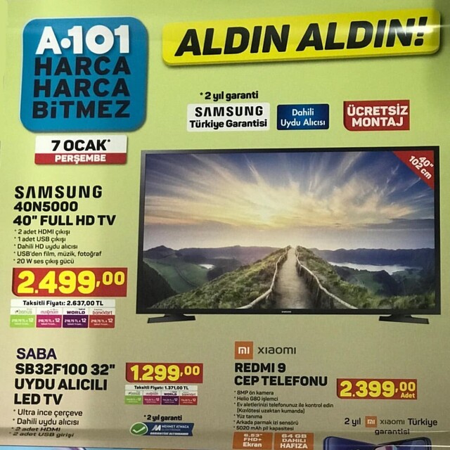 A101 7 Ocak aktüel ürünler kataloğu