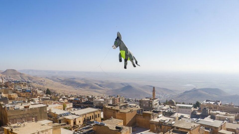 3 boyutlu 'kadrolu eşek' uçurtmaları, Mardin semalarında