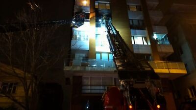 Beykoz'da 8 katlı binada yangın paniği