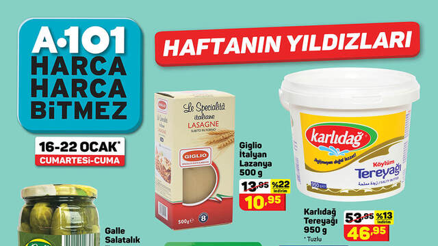 A101 17 Ocak haftanın indirimli ürünleri