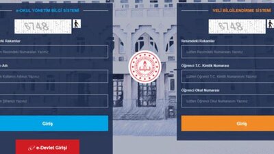 E Okul giriş ekranı 2021