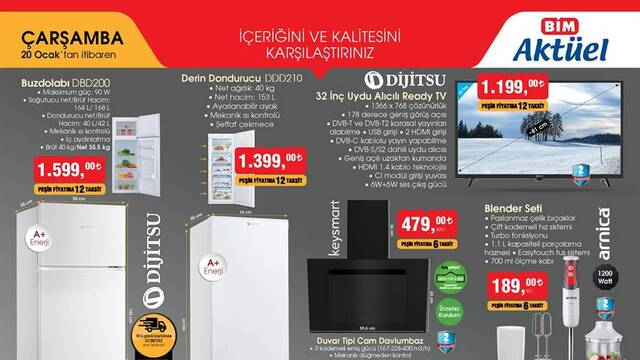 BİM 20 Ocak aktüel ürünler kataloğu