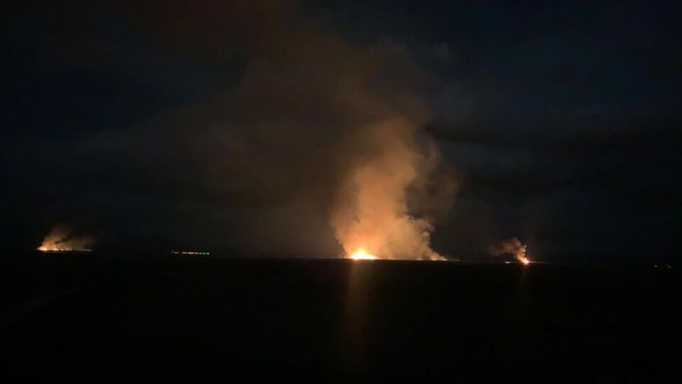 Eber Gölü'nde yine alevler yükseldi