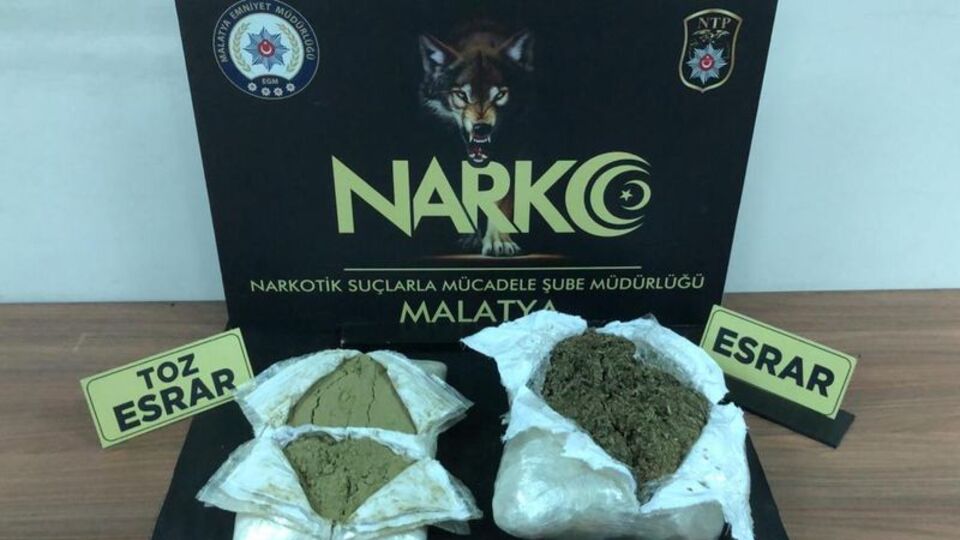 Malatya'da 7,5 kilogram esrar ele geçirildi