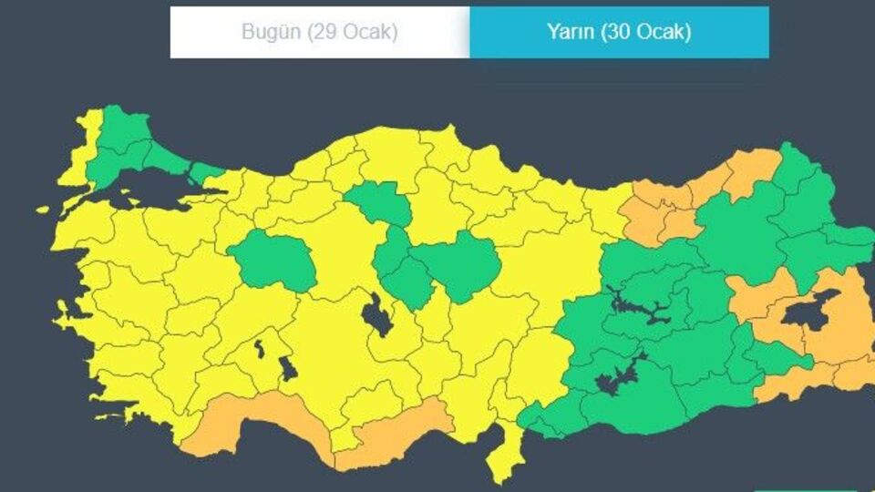 5 şehir için fırtına uyarısı