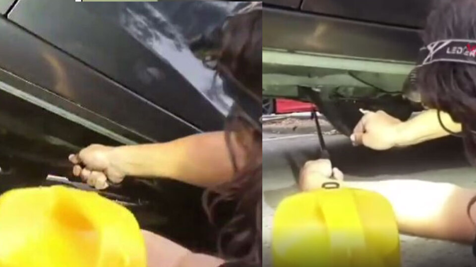 Yakıt deposunda yılan paniği!